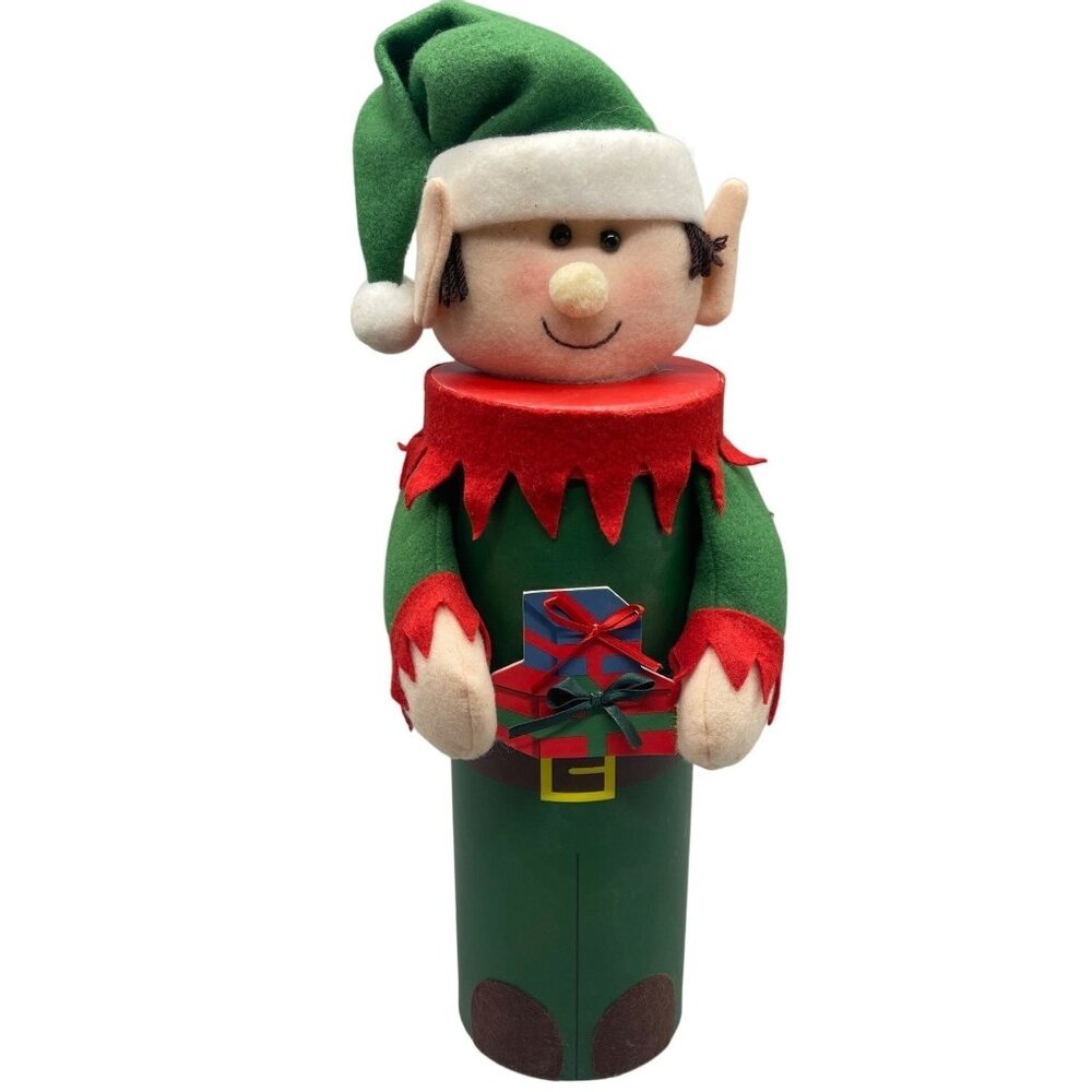 jetmax Decorative Christmas Elf Storage Cylinder container cardboard decor READ